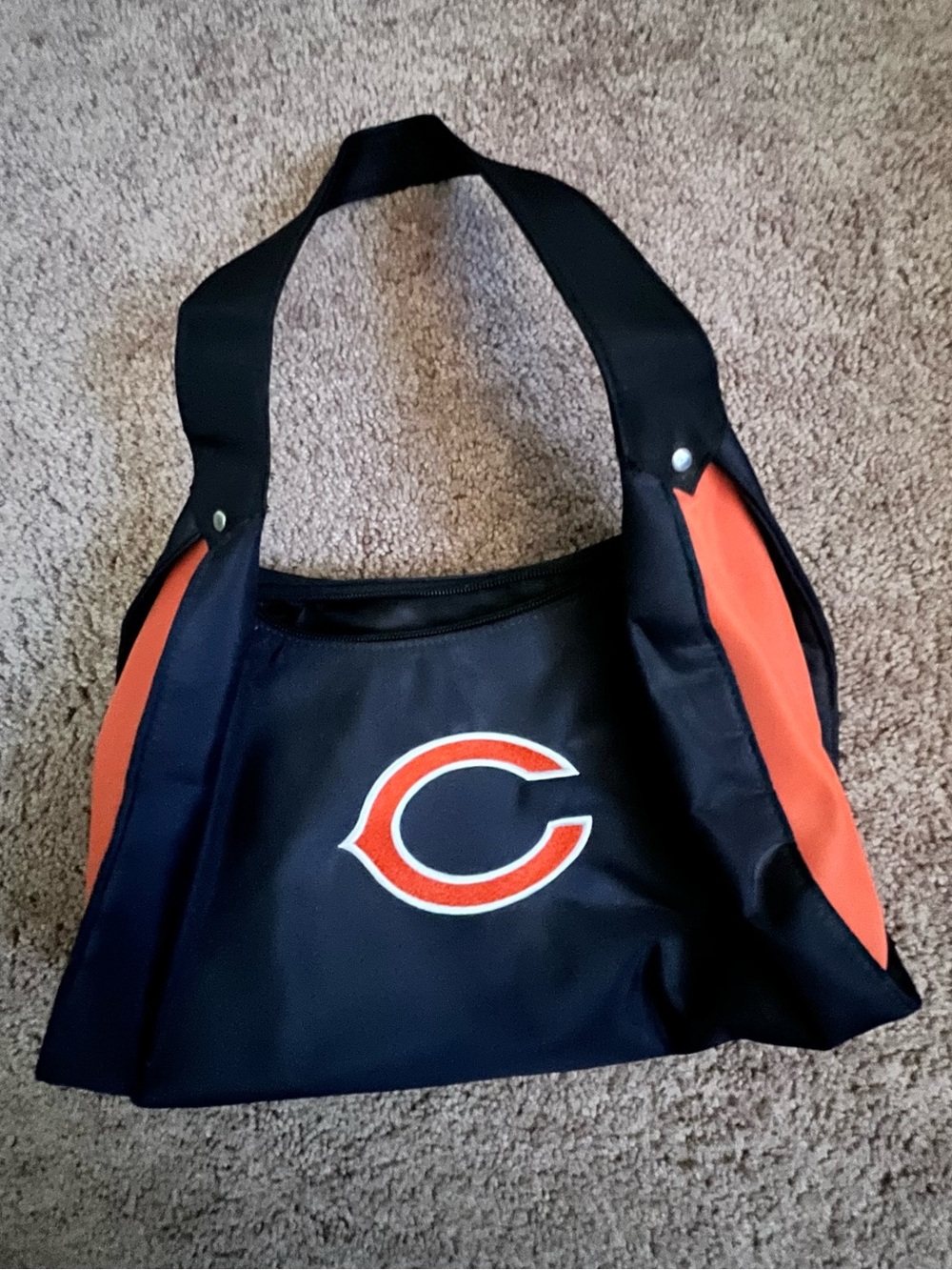 Chicago Bears Navy and Orange Logo Shoulder Bag